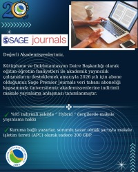 Sage Premier Journals Veri Tabanı İndirimli Makale Yayınlama Anlaşması